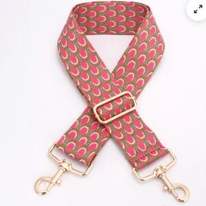 Pink Peacock Strap with Silver Clips